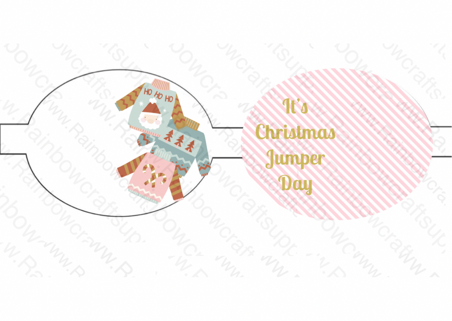 Christmas jumper day pre printed canvas bow loops x 7