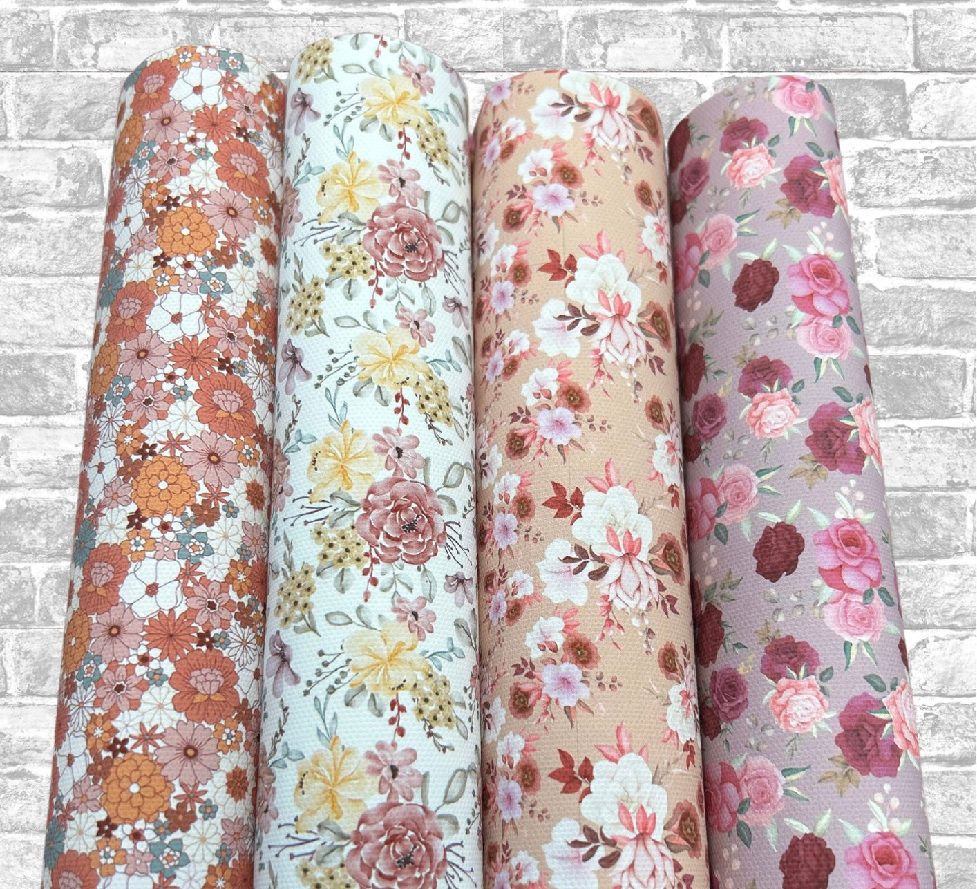 Stunning Floral 4 piece canvas fabric set