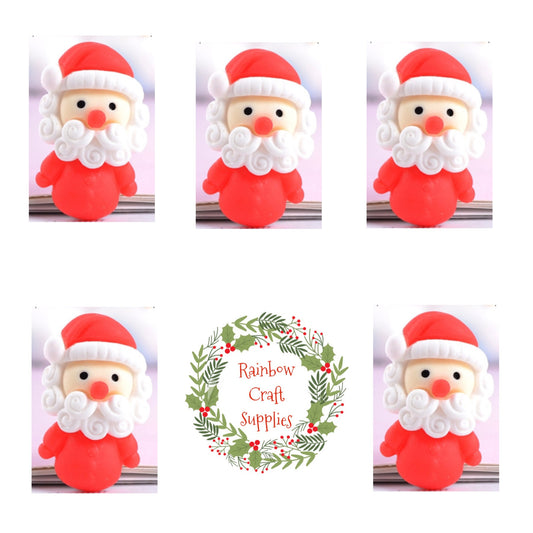 Santa Christmas 3D embellishments x 4