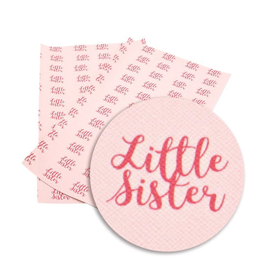 Little sister printed Leatherette fabric pink