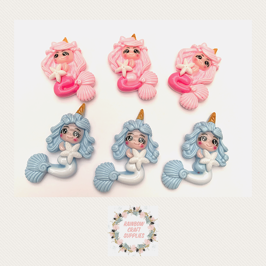 Mermaid flatback Embellishments 20 x 33mm