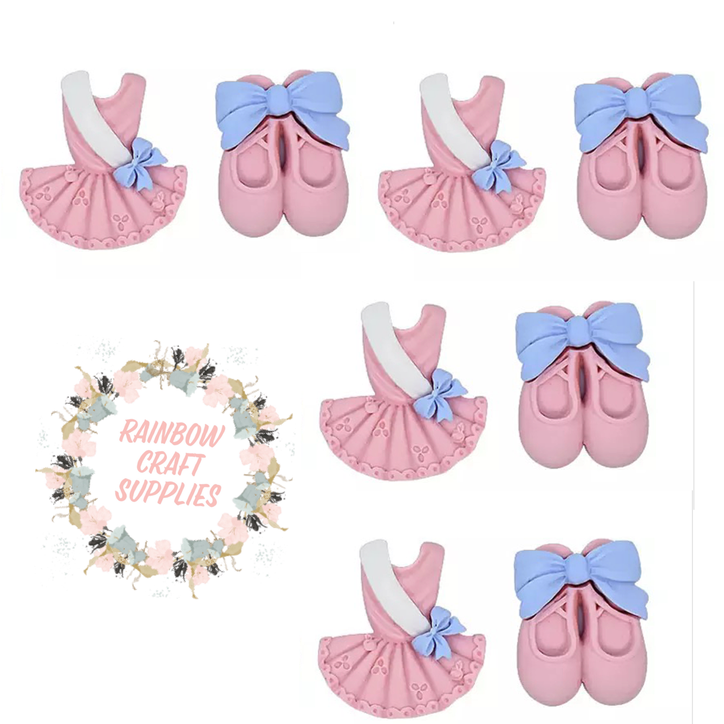 Ballet dress / shoes  flatback embellishments x 4