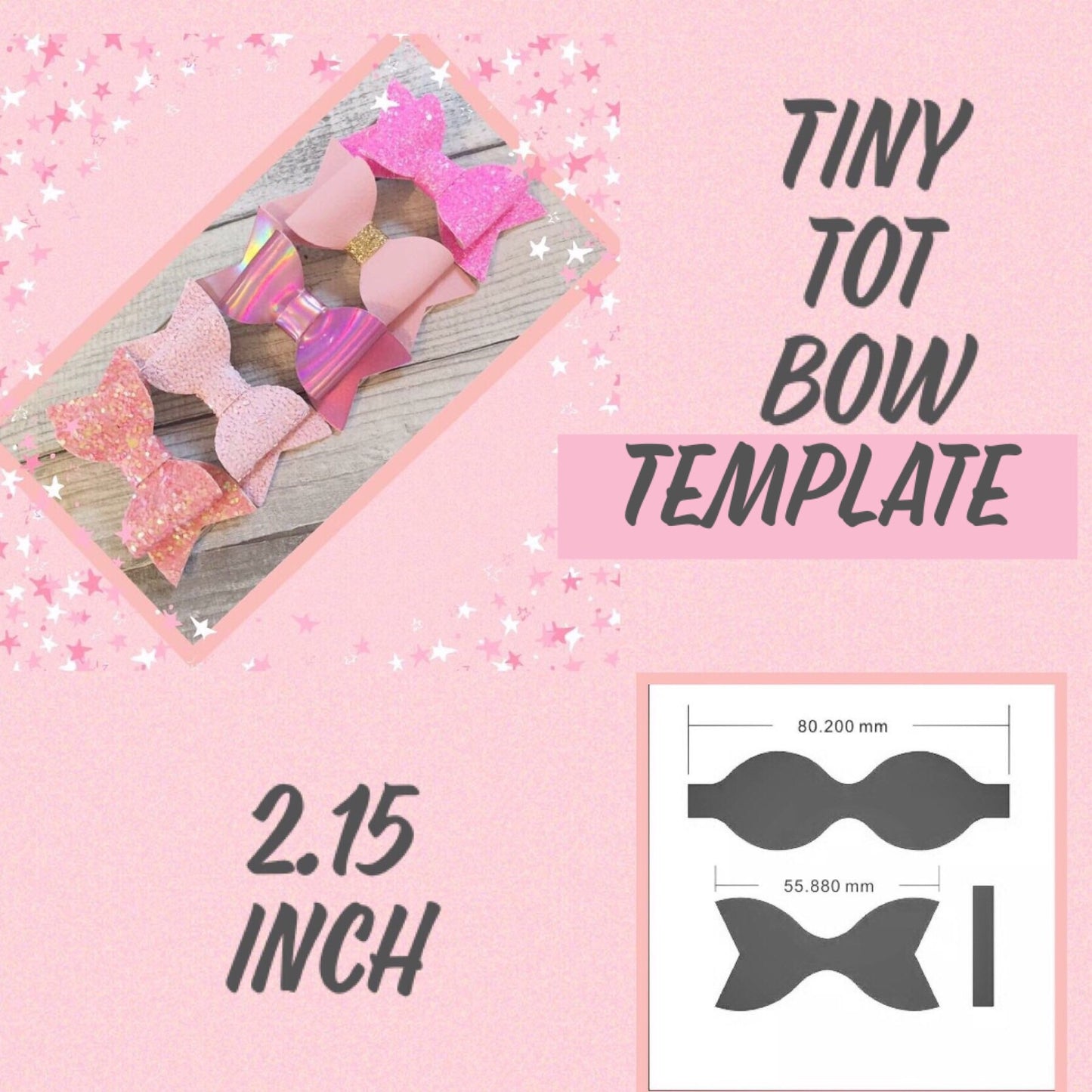 Tiny tot bow template 2.15”