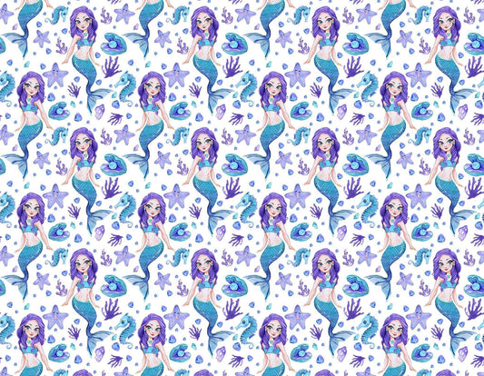Sea mermaid pattern canvas fabric