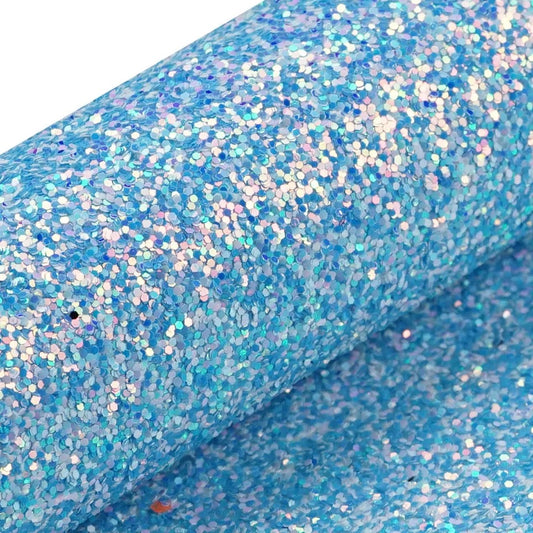 Cinderella blue chunky glitter fabric A4