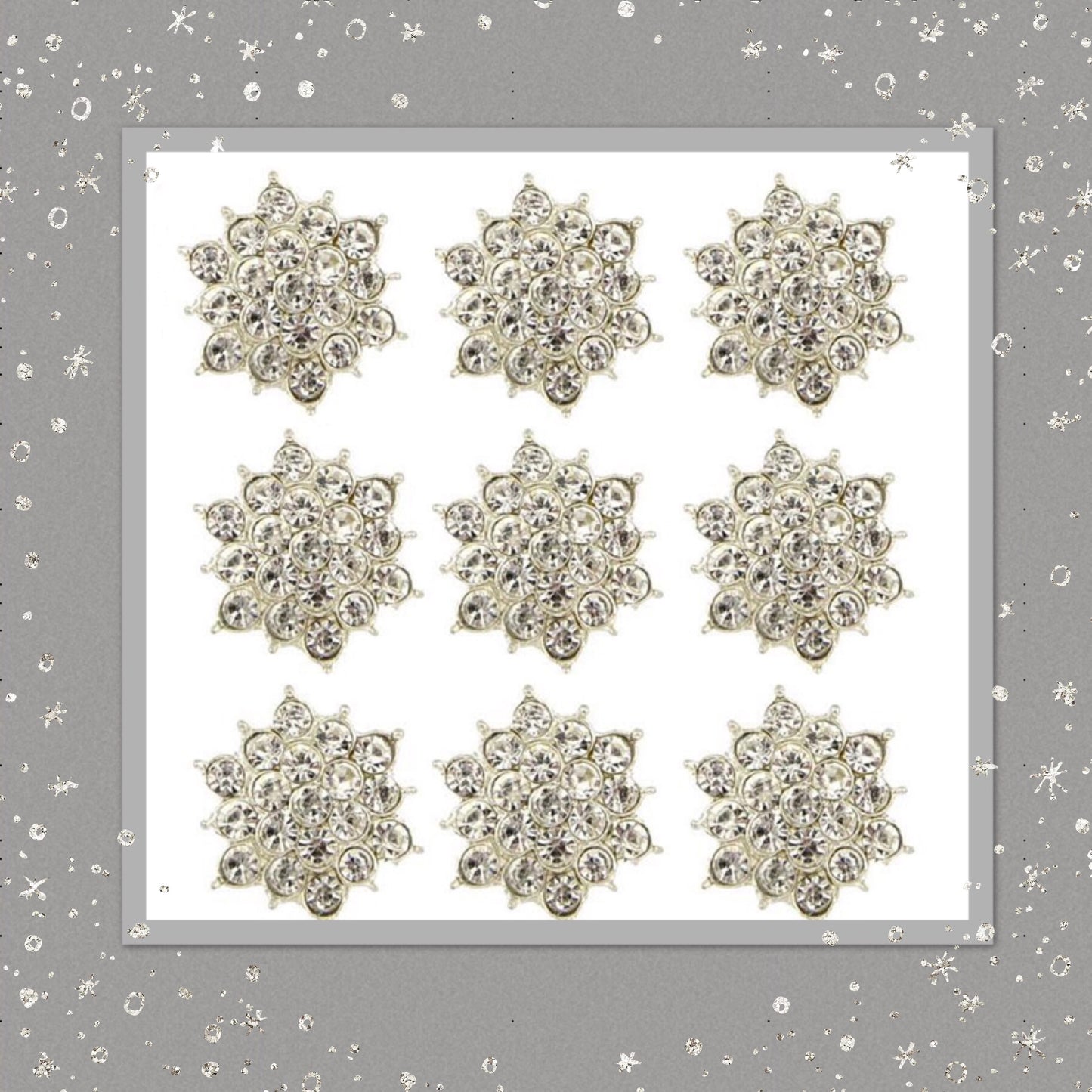 Rhinestone star cluster bling flatback 18mm