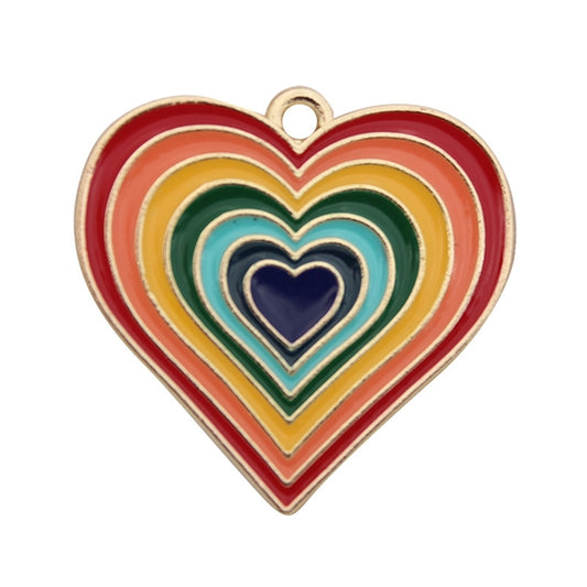 Rainbow heart charms