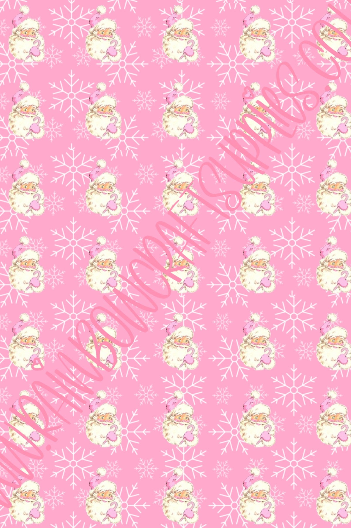 Snowflake Santa printed 280gsm canvas fabric A4