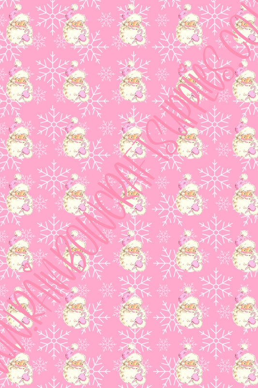 Snowflake Santa printed 280gsm canvas fabric A4
