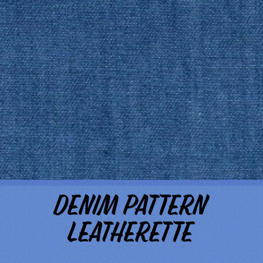 Denim patterned leatherette fabric A4