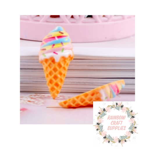 Ice cream flatback embellishments x 5