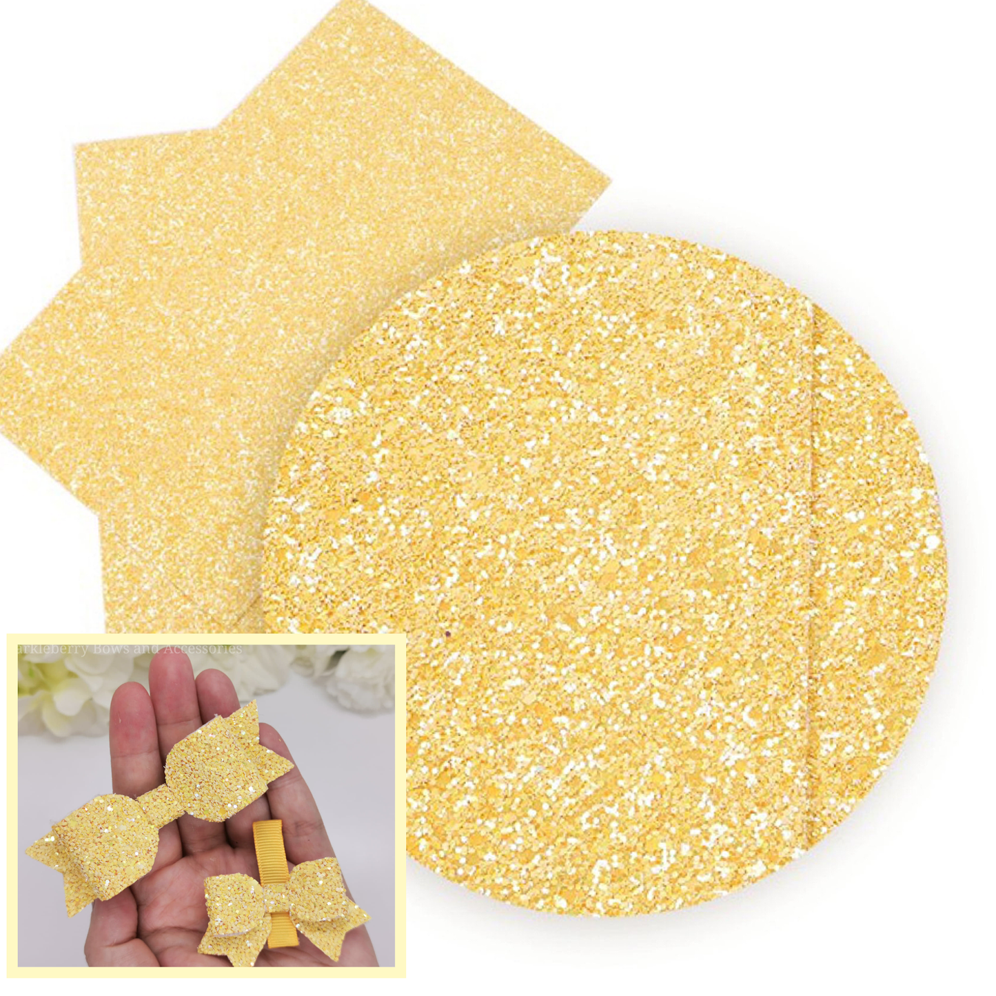 Sunshine chunky glitter fabric A4 premium twill backing