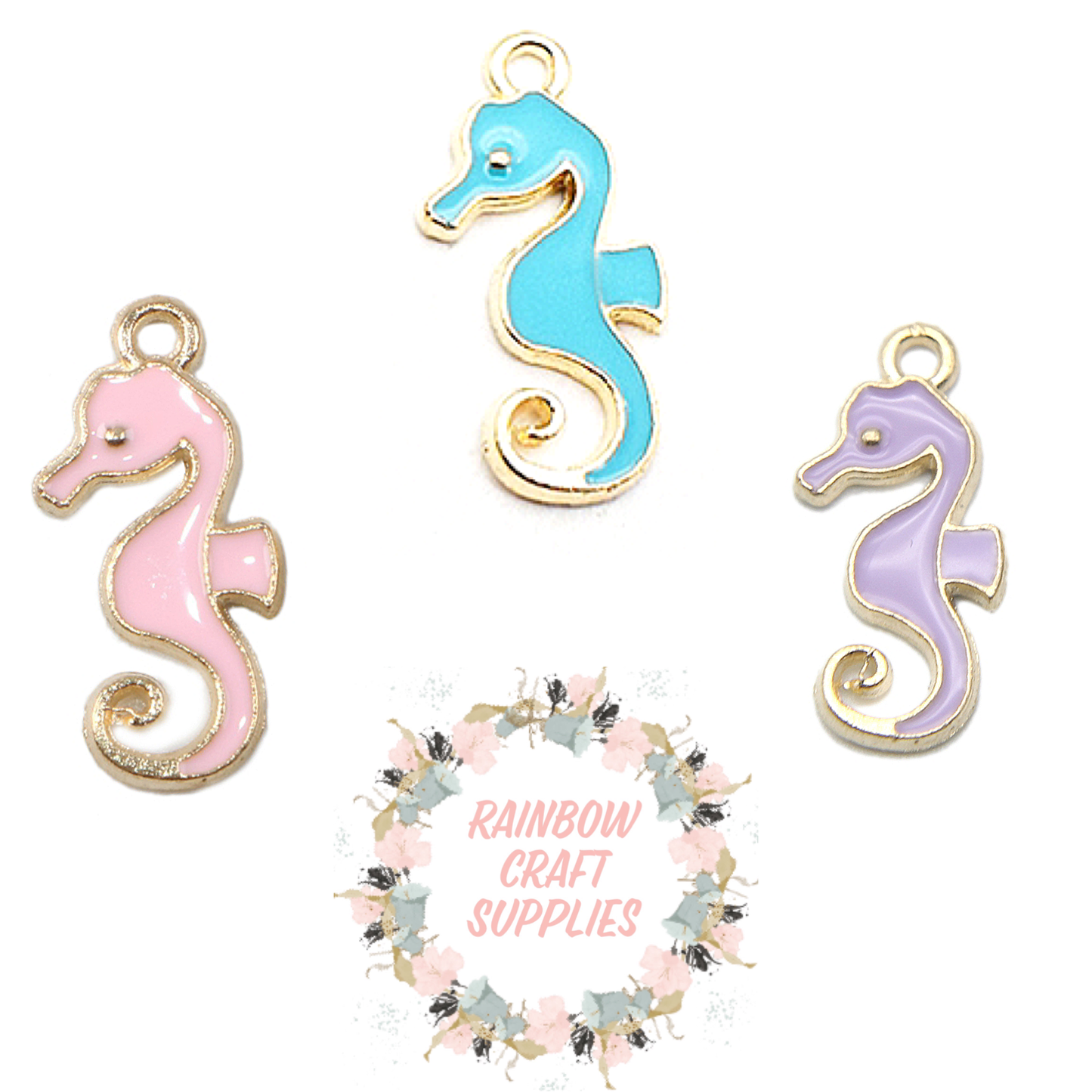 Seahorse charms x 10 random mix