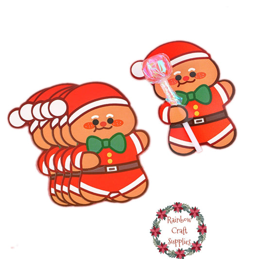 5 x gingerbread man lollipop holders