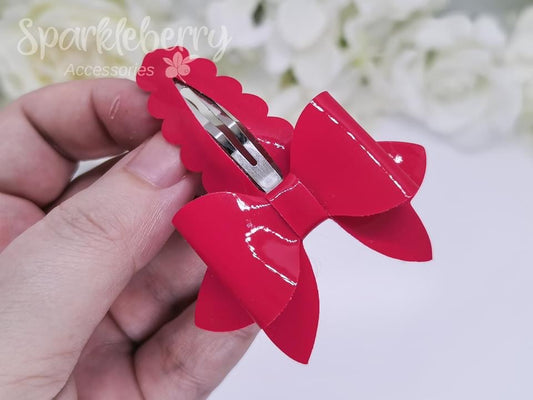 Scallop snap clip with bow digital download
