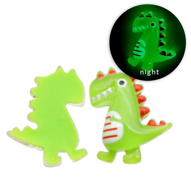 Cute glow in the dark dinosaur flatback Embellishments x 5