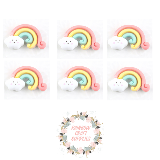 5 x cute rainbow  flatback Embellishments