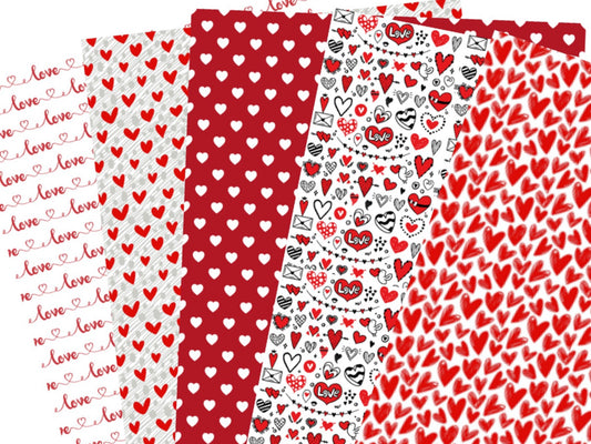 Cute Valentines themed printed canvas A4