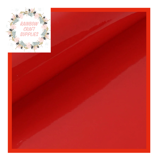 Bright red patent leatherette fabric A4
