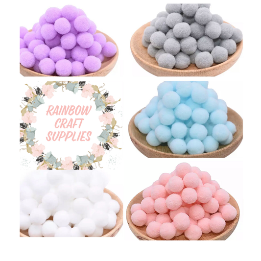 Cute soft cottontail Pom poms 20 mm x10