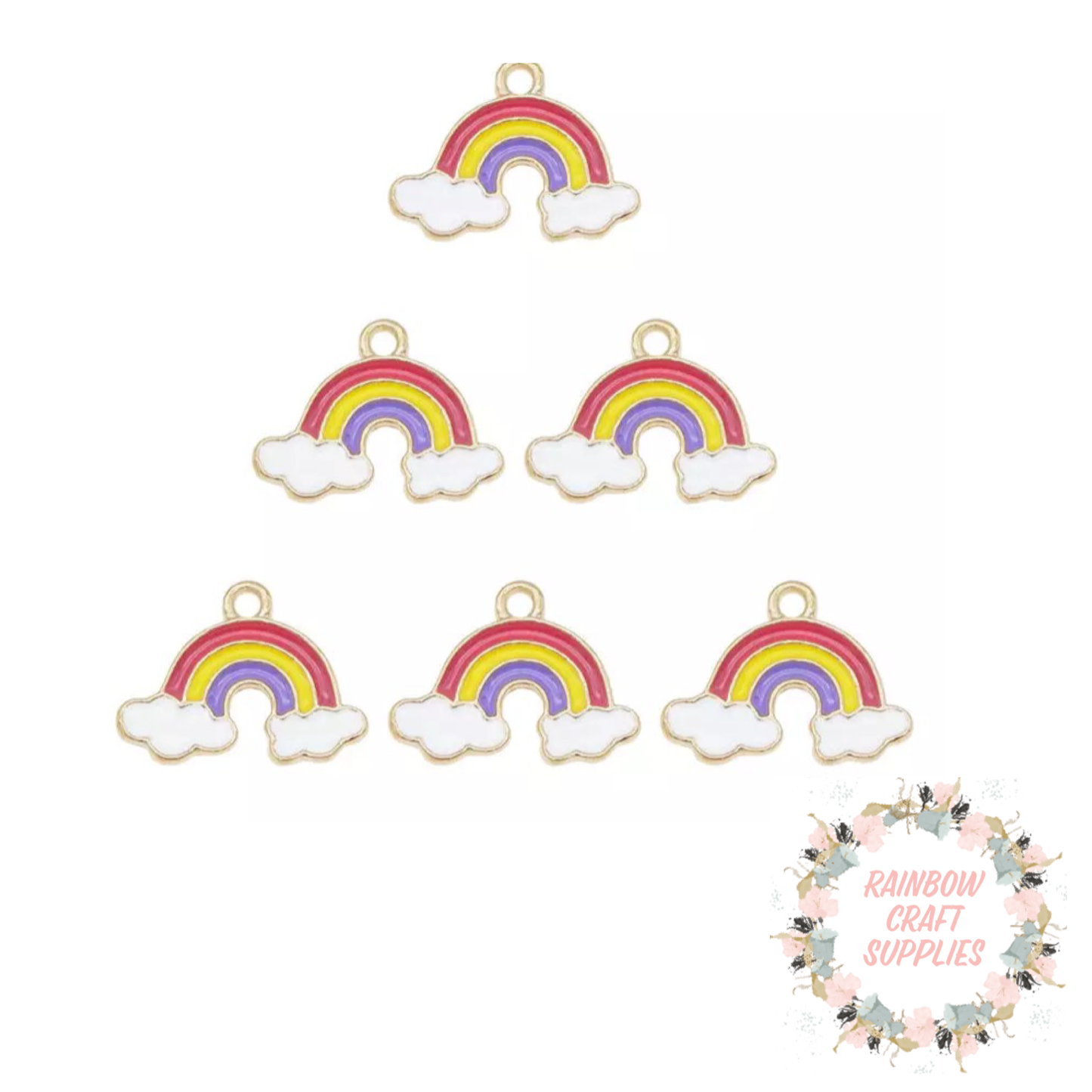 Mini Rainbow metal charm 19 x 14 mm