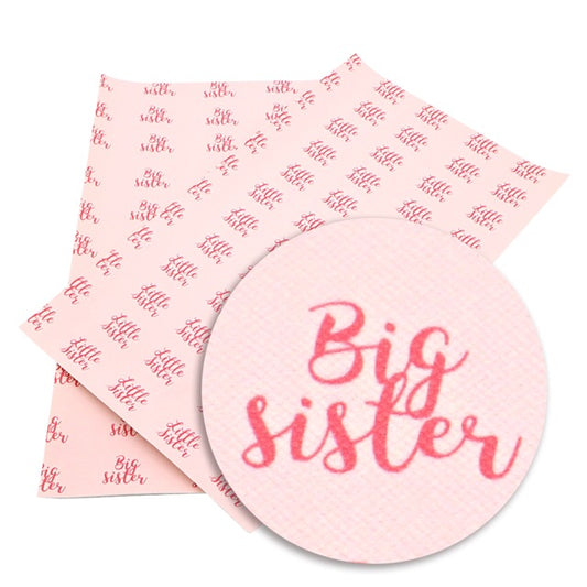 Big sister printed leatherette fabric Pink