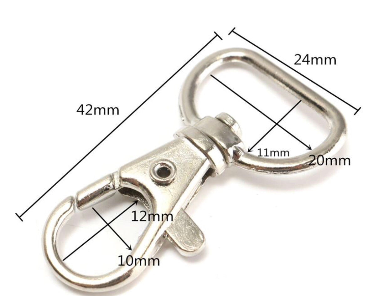 Quality silver lobster swivel key ring x 5