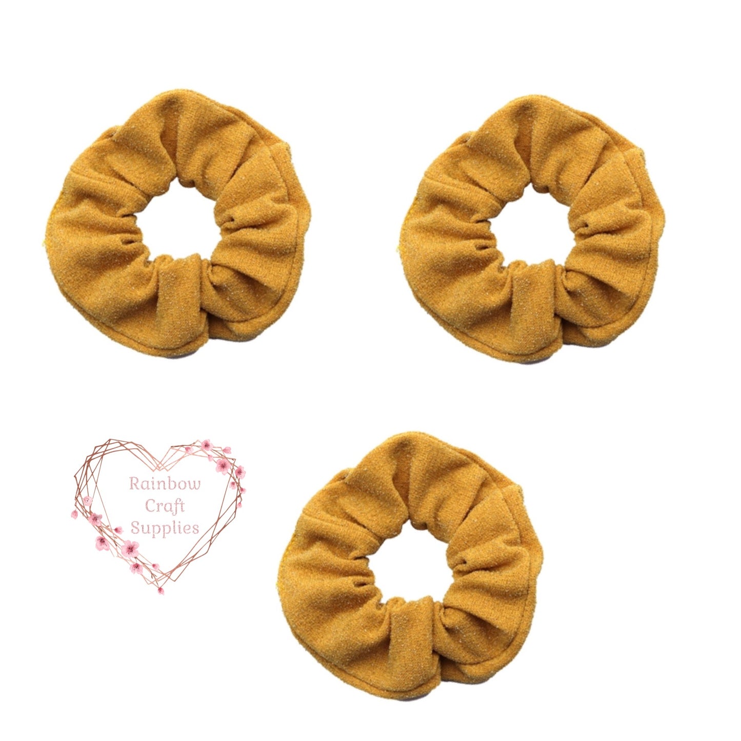 Mustard  glitter scrunchies