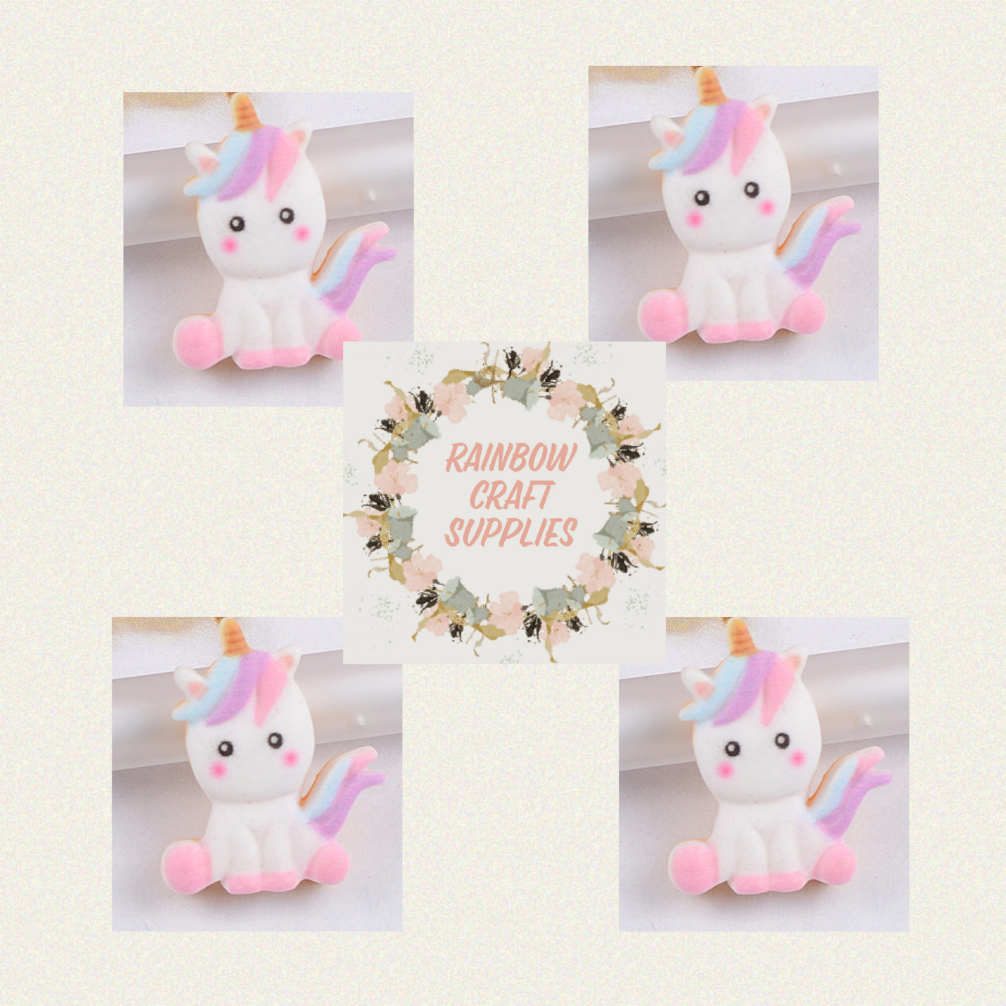 Cute little unicorn flatback Embellishments x 10