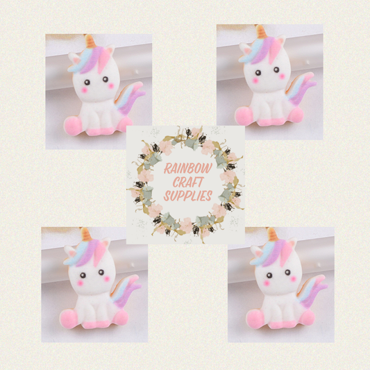 Cute little unicorn flatback Embellishments x 10