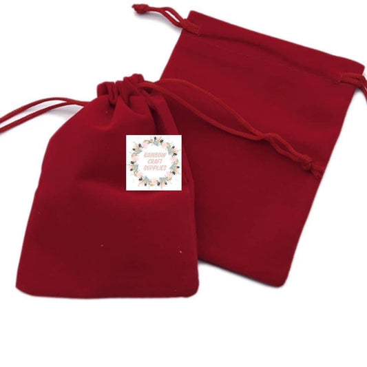 Red velvet drawstring bags x 12