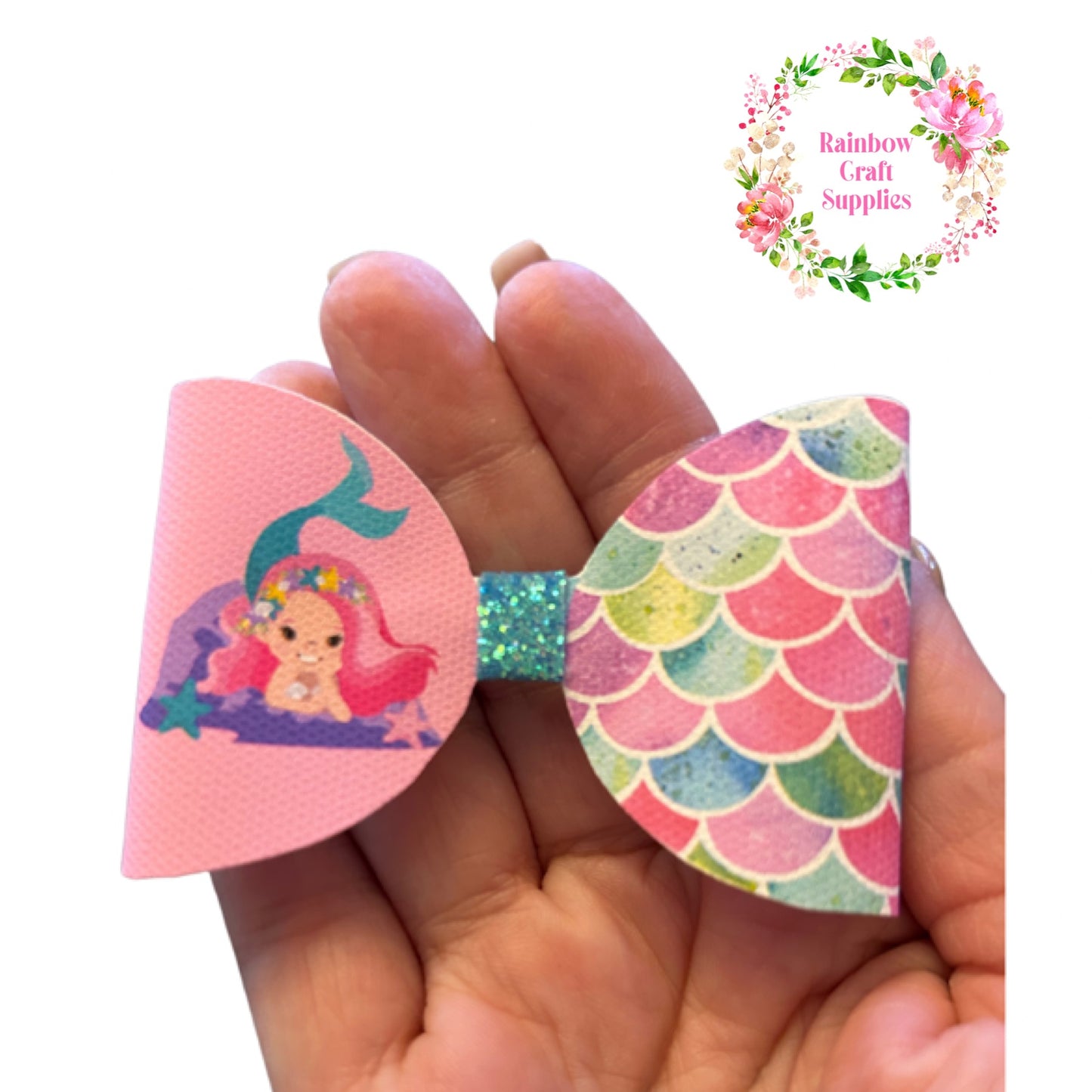 Mermaid themed bow loops x 7