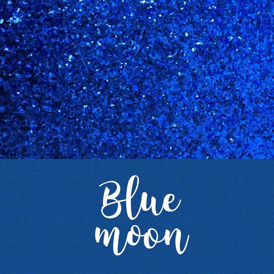 Blue moon chunky glitter fabric A4