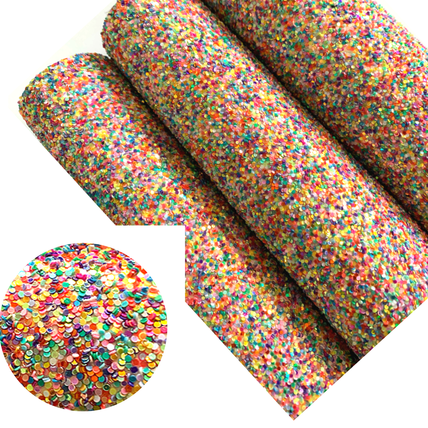 Sweeties chunky glitter fabric A4