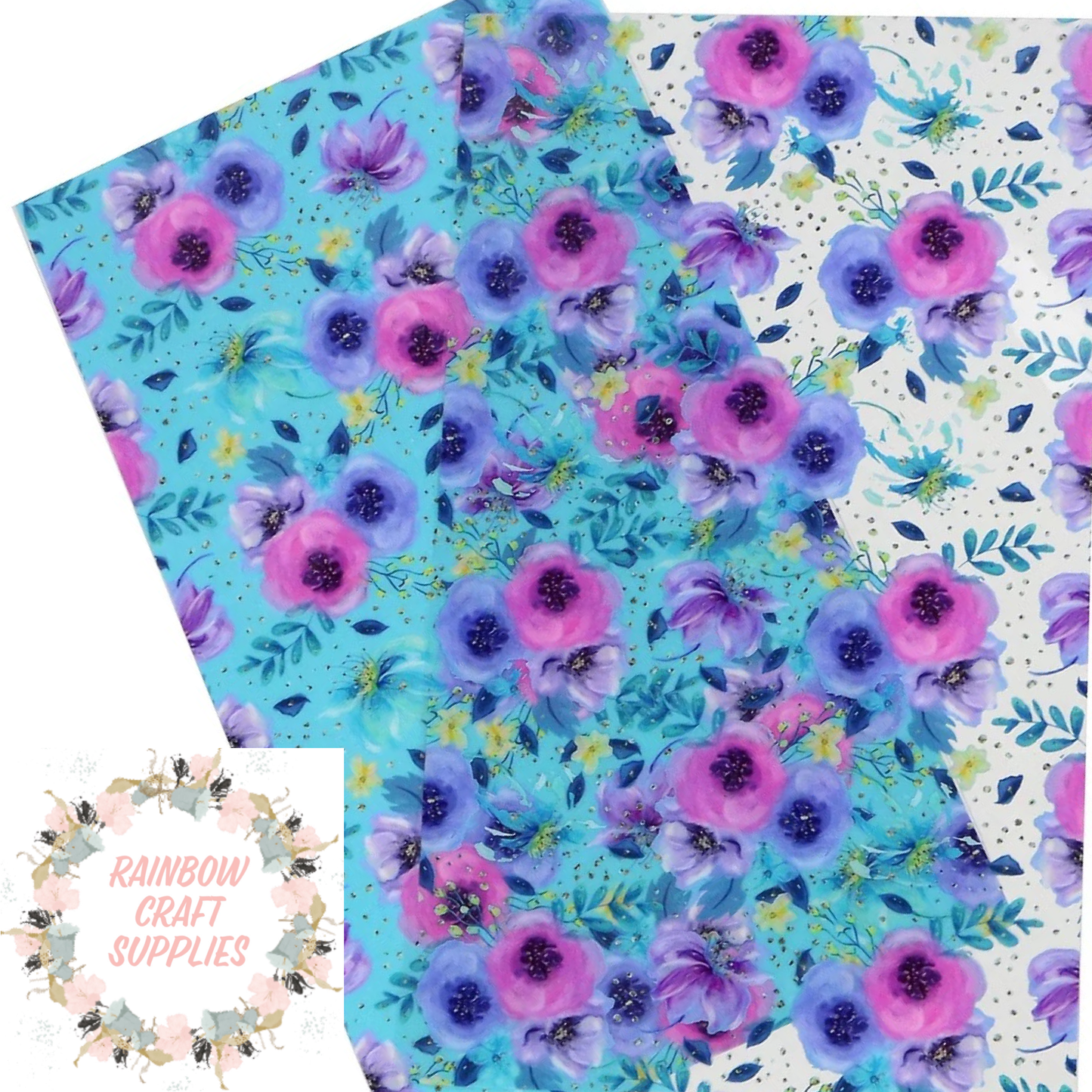 Floral transparent vinyl patterned fabric