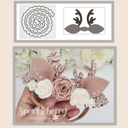 Antler & 3D Rolled flower template set