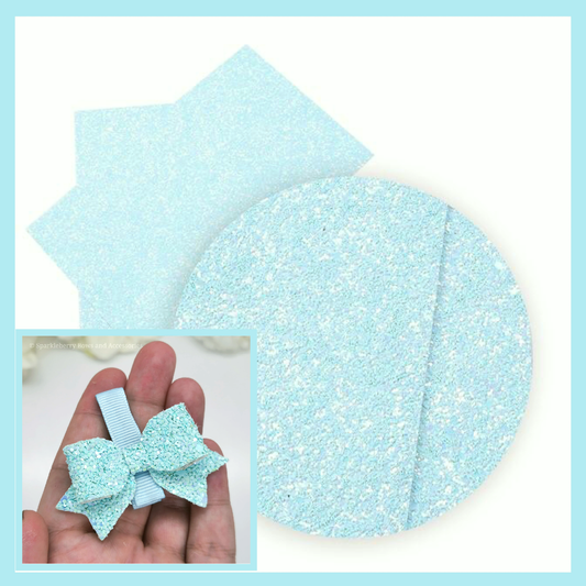 Baby blue premium chunky glitter fabric A4