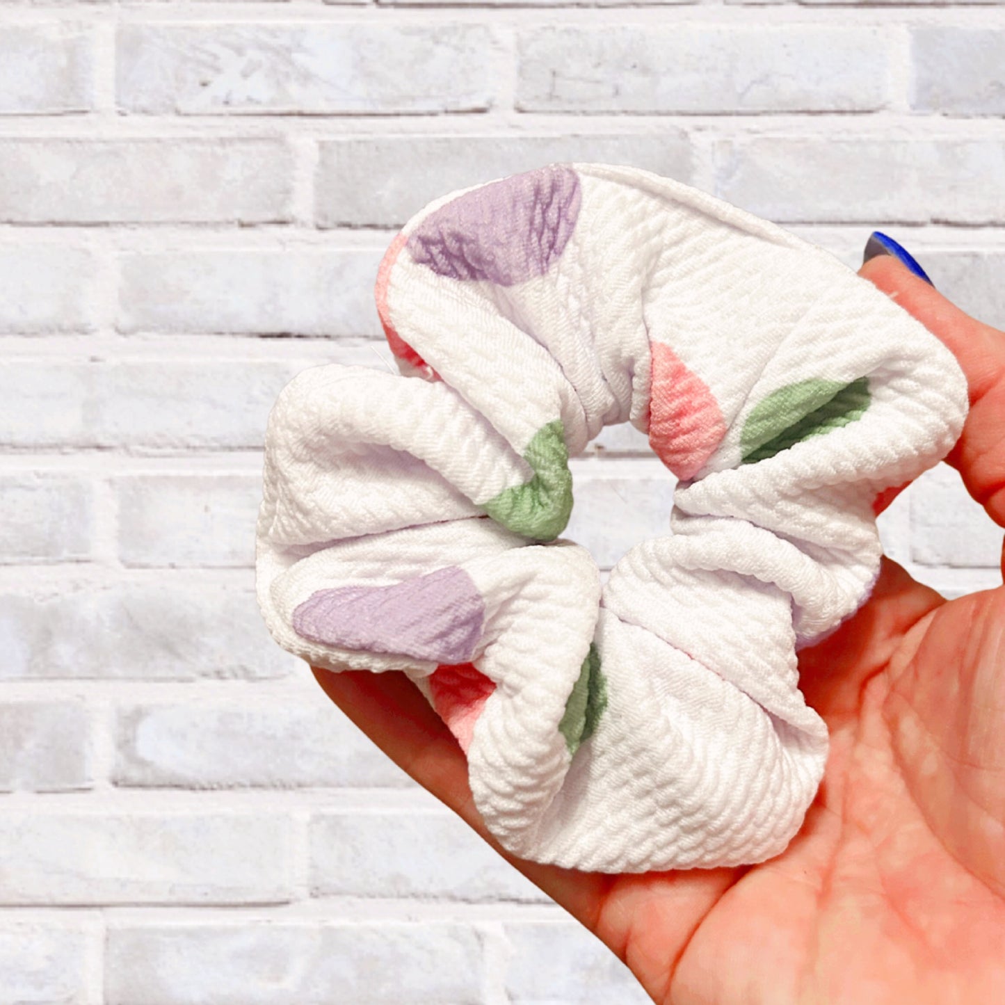 Tear drop bullet fabric scrunchies