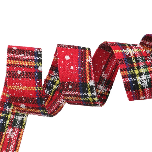 Royal Stewart tartan snowflake bias binding double sided 1 metre