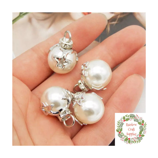 silver  Bauble charms