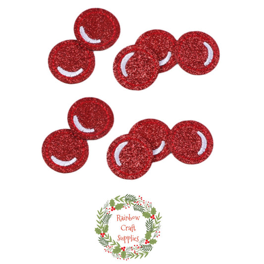 READY TO SHIP Red  Nose day glitter circles bow centres