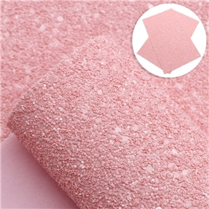 Pastel pink matte chunky  glitter fabric A4