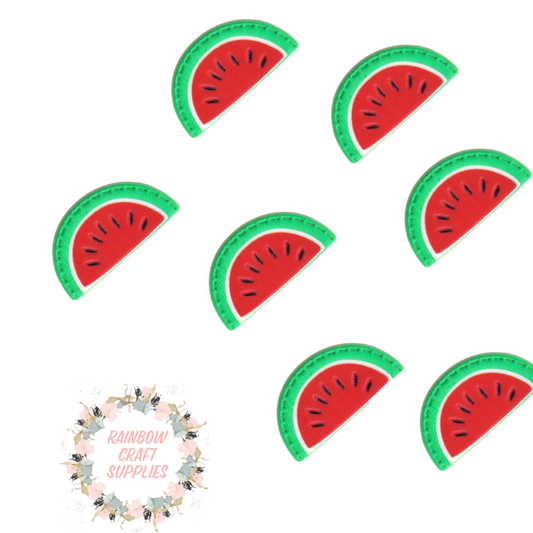 Watermelon fruit resin flatback embellishments x 5