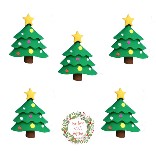 Christmas tree 3D embellishments x 4