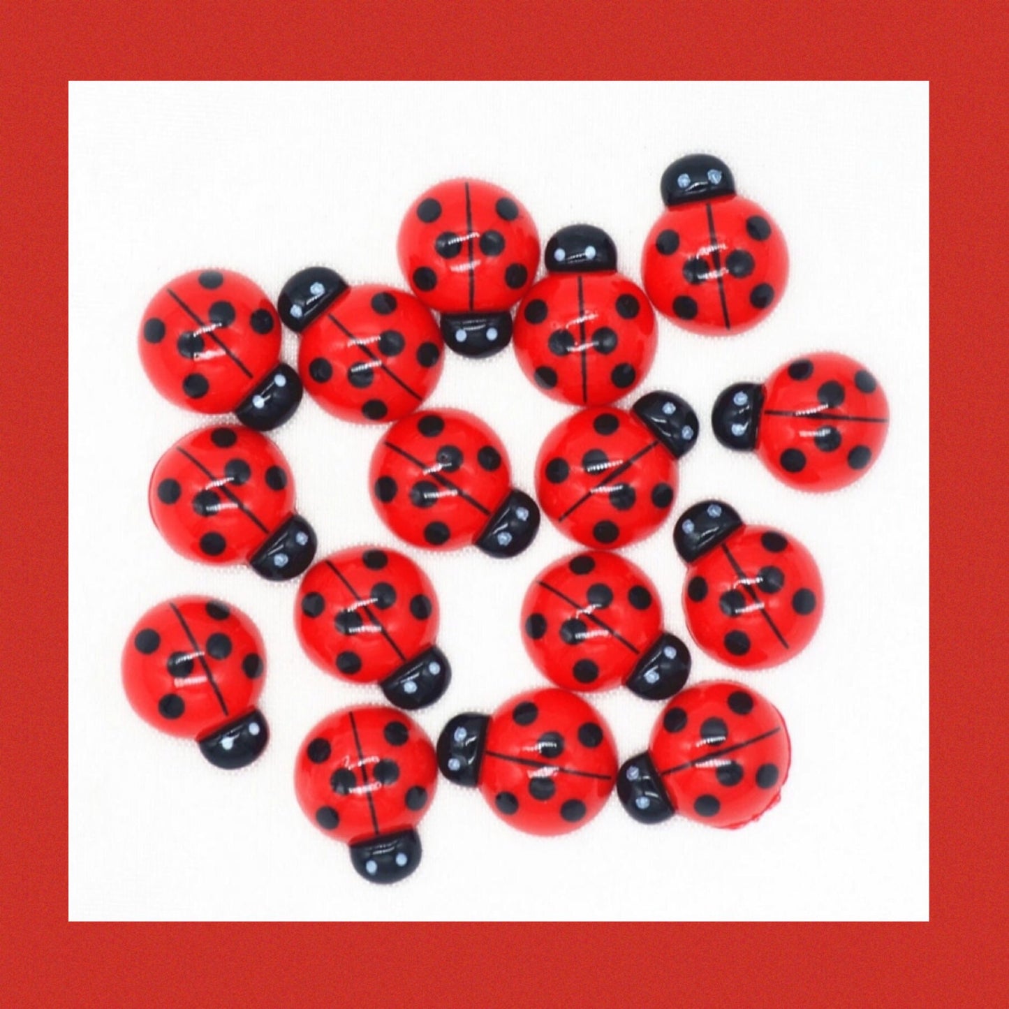 Cute lady bird flatback embellishments 15x19mm /5 pack