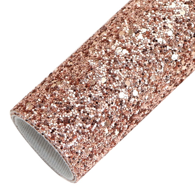 Richest Rose gold chunky glitter fabric A4