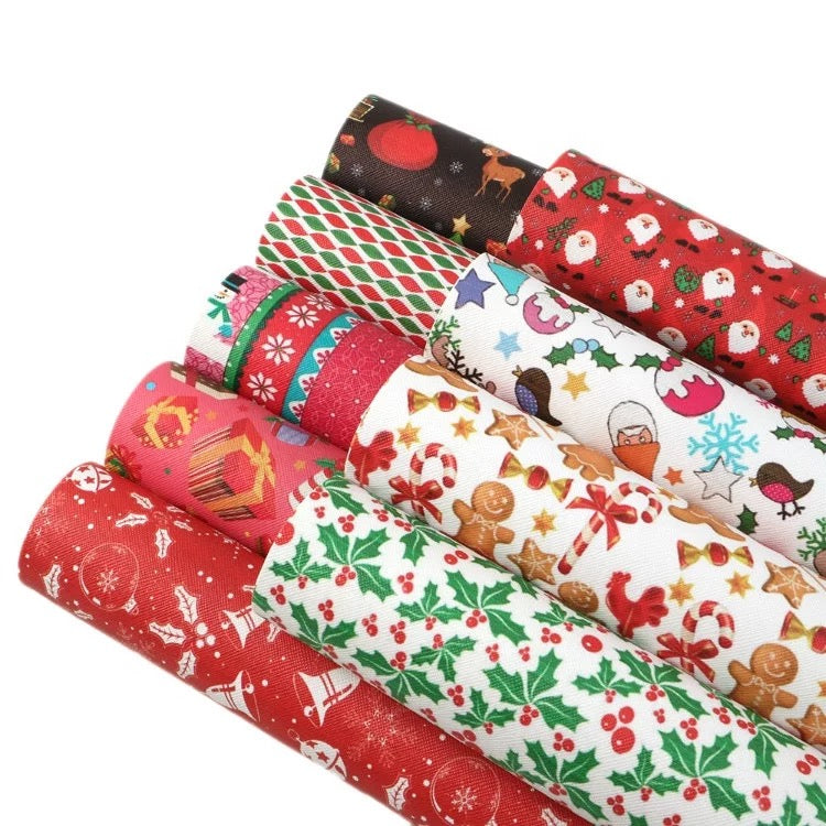 9 piece Christmas themed leatherette set