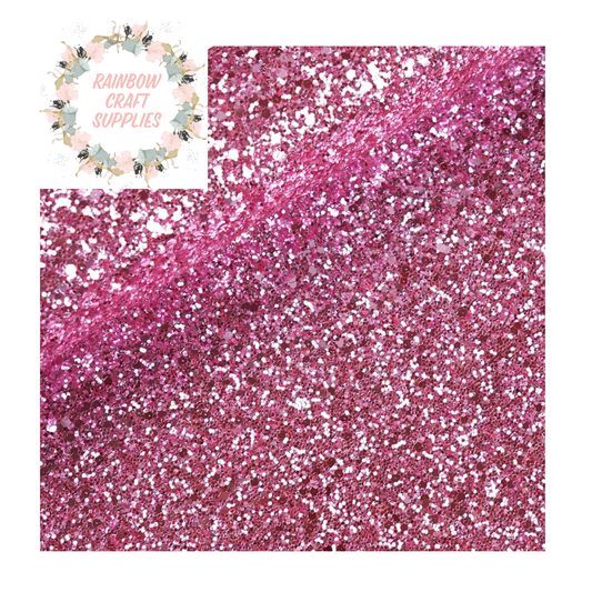Raspberry dream chunky glitter fabric A4