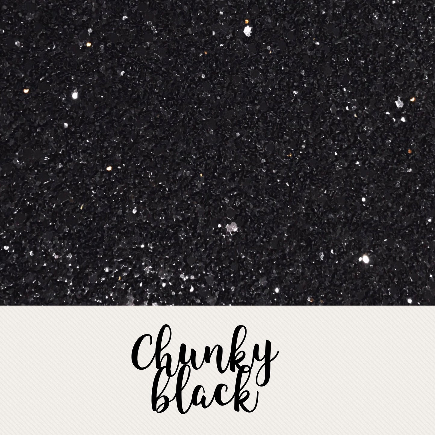 Chunky black glitter fabric