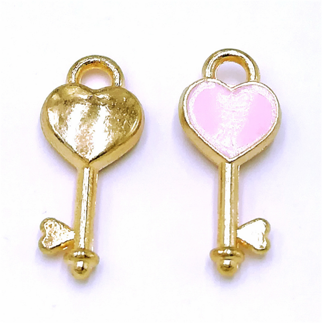 Baby pink. key to your heart charm
